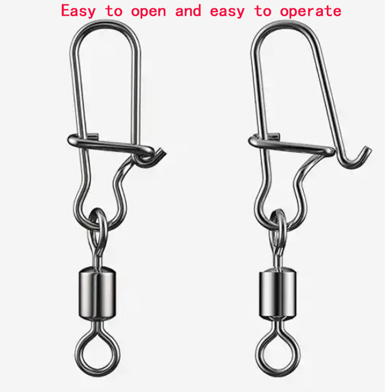 Fishing Accessories Connector 100PCS Pin Bearing Rolling Swivel Stainless Steel Snap Fishhook Lure Swivels Tackle