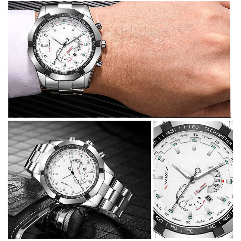 Relógios de pulso quartzo analógico personalizados para homens, luminoso relógio de pulso high-end, apto para trabalho e escritório, casamento