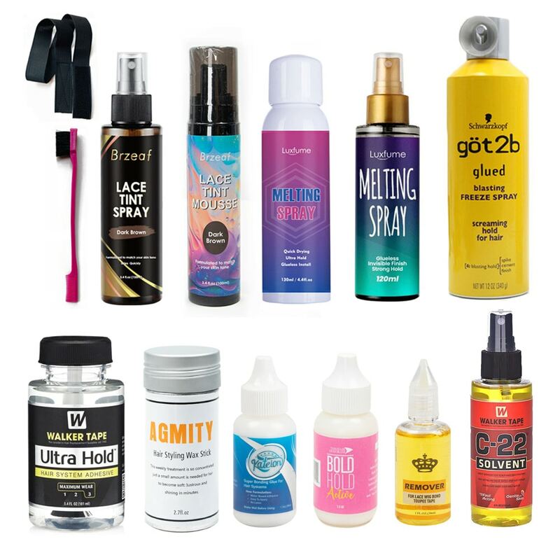 Invisible Lace Tint Spray para cola de peruca, Mousse de fusão para cabelo humano, cabelo esparso, 100ml