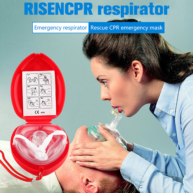 1Pc Artificial Respiration One-Way Breathing Valve Mask First Aid CPR  Breathing Mask Protect Rescuers Mask Accessories