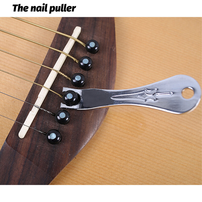 Ze stali nierdzewnej struna do gitary akustycznej do ściągania kołków do paznokci mostek usuwacz pinów poręczne narzędzie ściągacze do usuwania ściągacz do zszywek