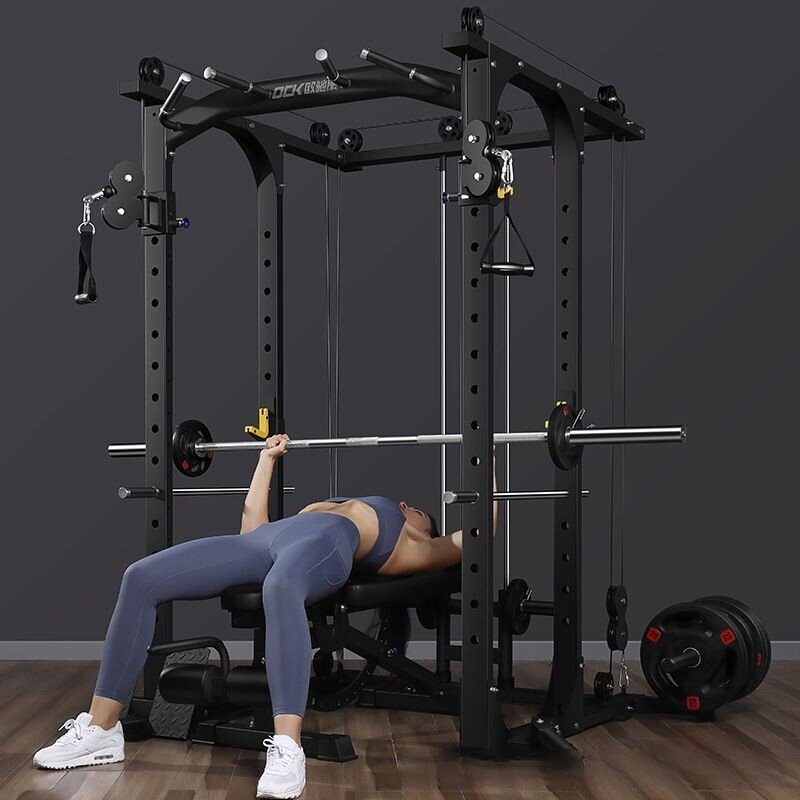 Profissional Agachamento Rack Exercício Cabo Workout Máquina, Gaiola De Poder De Fitness, Multifuncional Smith Máquina, Home Gym Equipamento