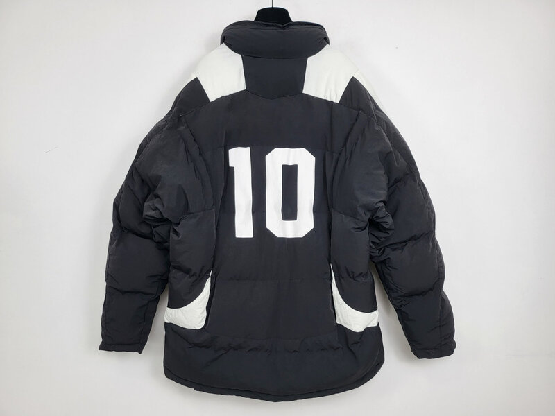 1:1 Luxury Football Print Number 10 Padded Jacket Men Women Oversized HipHop Streetwear Cotton Winter Warm Jacket Coat Men