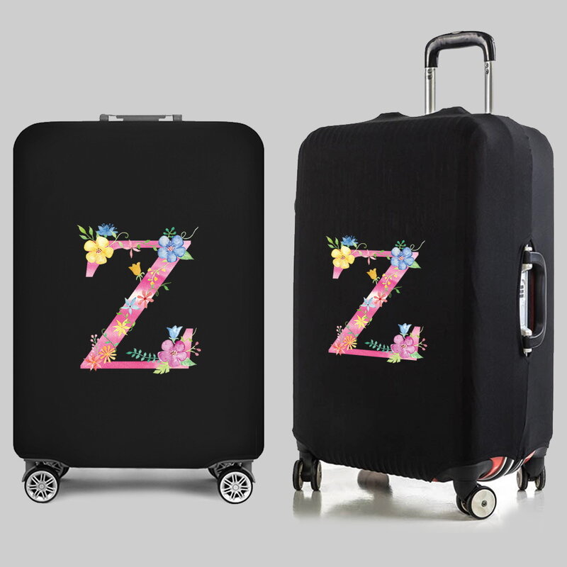 Funda protectora elástica para equipaje, accesorios de viaje con estampado de letras rosas, funda protectora para maleta de 18 a 32 pulgadas