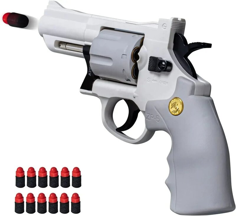 Pistola de juguete de balas de dardo suave para niños y adultos, Arma de juguete con lanzador automático mecánico, ZP5 357