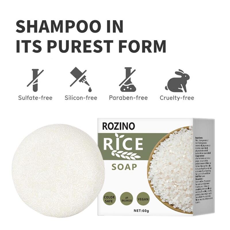 Ryż organiczny szampon mydło batonik suche włosy odżywczy mydełko do ryżu mydelniczka do włosów mydlana woda proteinowa przeciw utracie Y5G2