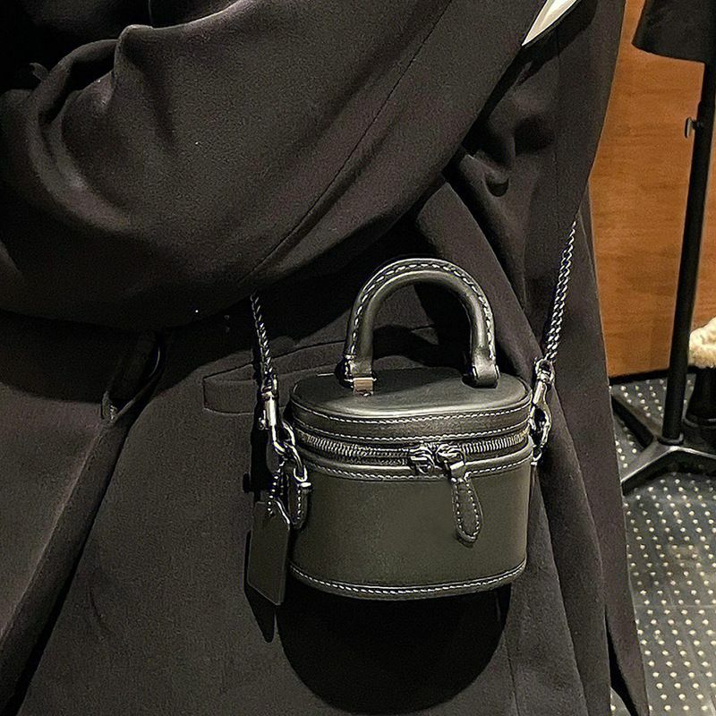 Solid Color Black Box Crossbody Bag Shoulder Bag PU Leather Mini Lipstick Bag Handbag Fashion Design Clothes Match Bag Summer