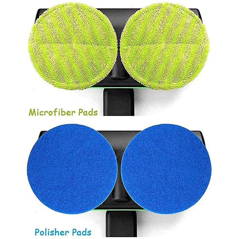8Pcs Replacement Pad for Cordless Electric Rotary Mop Sweeper Wireless Electric Rotary Mop Scrubber Pad, Blue+Green