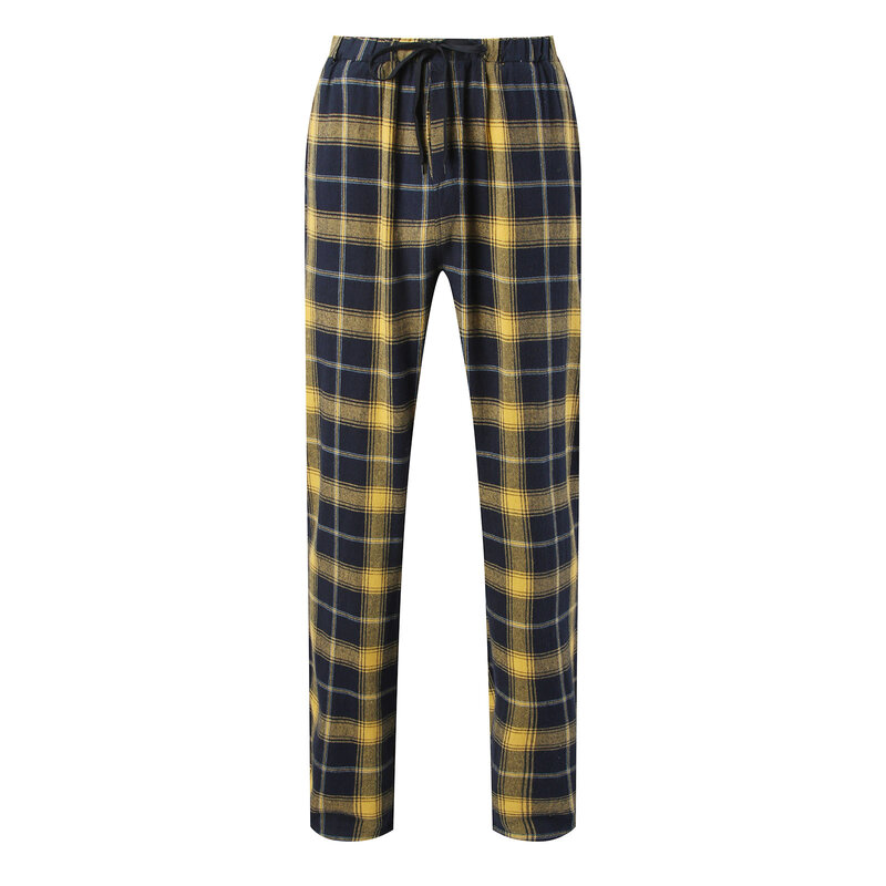 Oversziplaid-Pantalones largos de pijama para hombre, ropa de dormir cómoda para el hogar, primavera y verano, otoño
