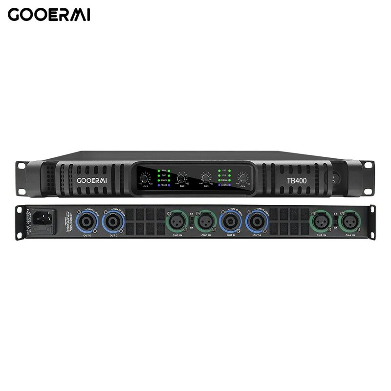 Gooermi-amplificador de Audio Digital profesional TB400 con Control de partición independiente, amplificador de Clase D para DJ, uso en escenario