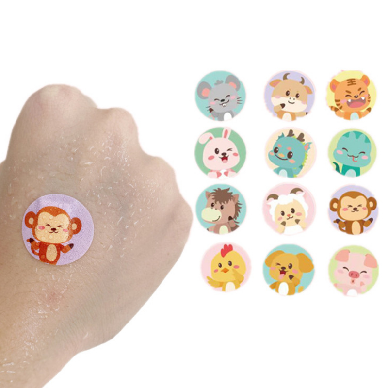 120pcs/set Cartoon Round Plaster Skin Vaccinum Injection Wound Patch for Kids Baby Mini Band Aid Medical Adhesive Bandages