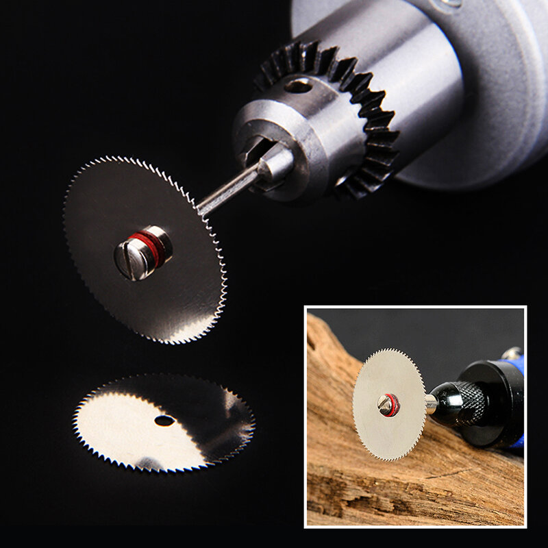 10PCS 22mm/25mm/32mm Wood Saw Blade Disc + 2 X Rod Rotary Shank Mandrel Rotary Cutting Tool For Rotary Tool Accessories