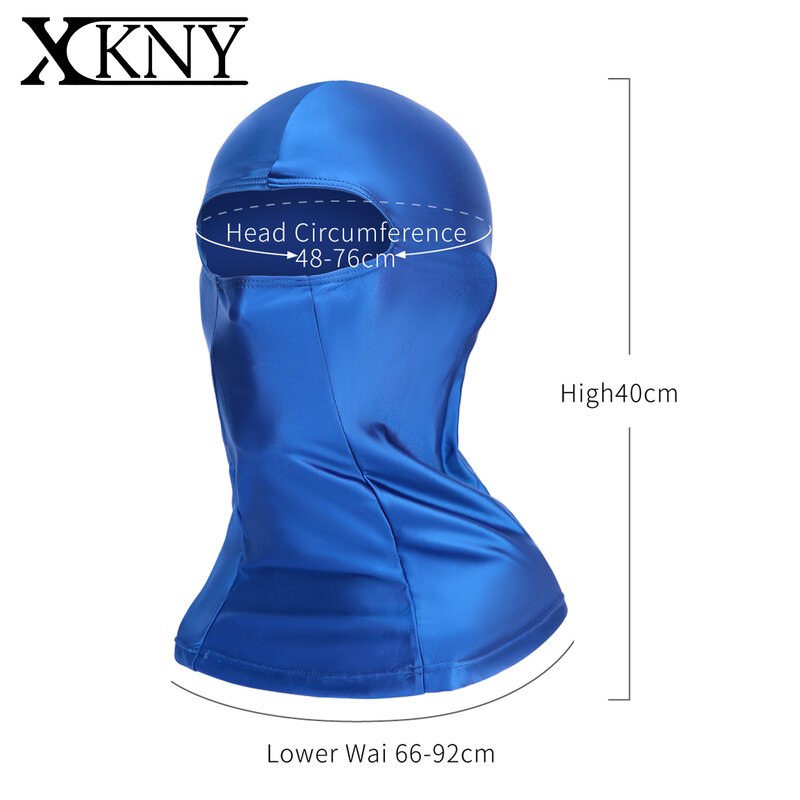 Xckny-サテン光沢フルフェイスマスク、シルク滑らかな拡張ネック保護、外部サイクリングスポーツヘッドカバー