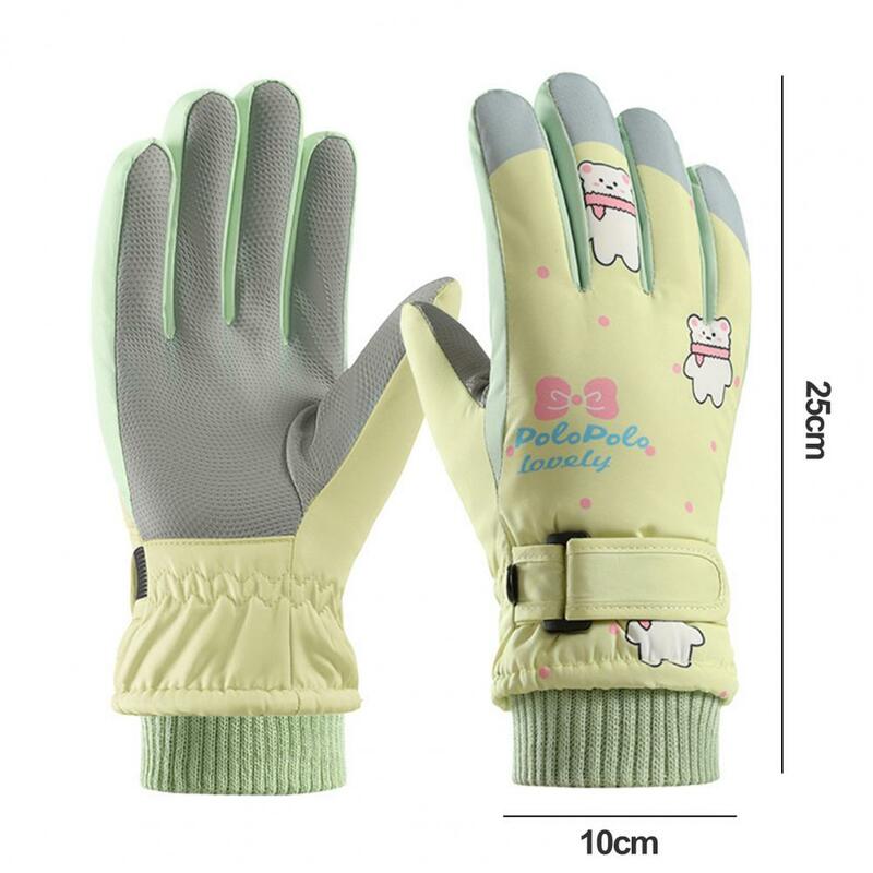1 Pair Children Kids Ski Gloves Windproof Fleece Lining Thermal Touchscreen Gloves Winter Snowboard Snow Warm Glove