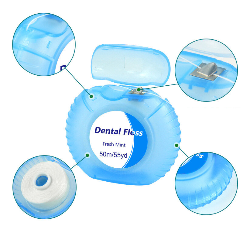 1Box 50m Dental Floss Teeth Clean Interdental Brush Tooth Picks Oral Hygiene Tool Flosser String Dentistry Materials