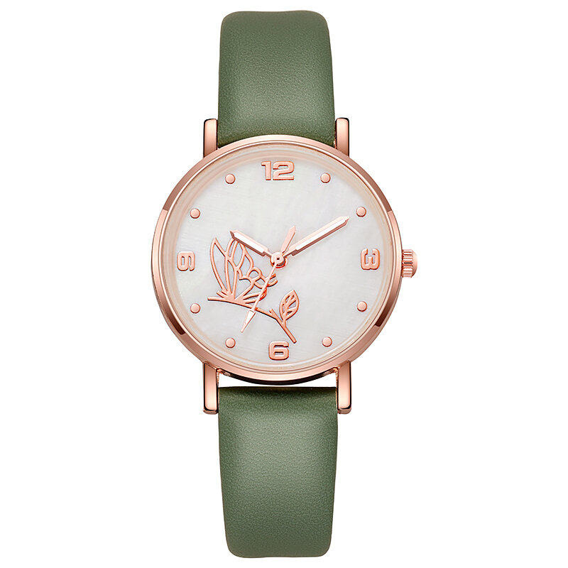 2023 Nieuwe Dames Leren Horloge Glow-In-The-Dark Pointer Gepersonaliseerde Mode Horloge Cadeau Horloge