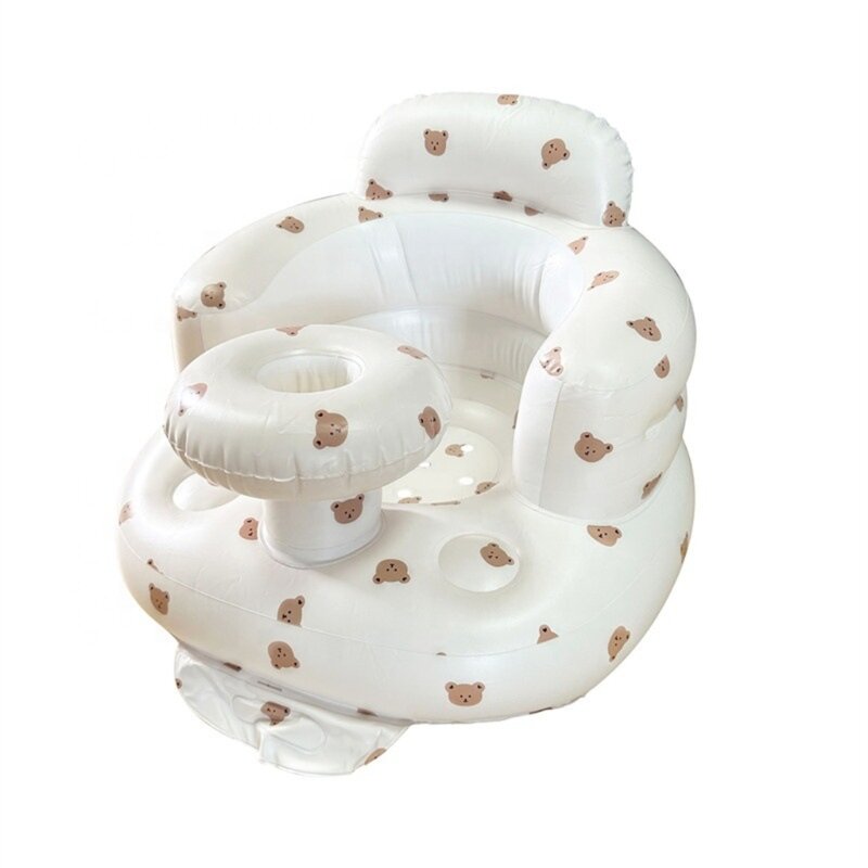 Sofá inflável para aprendizagem bebês, cadeira com suporte traseiro, portátil confortável, sofá infantil para ambientes