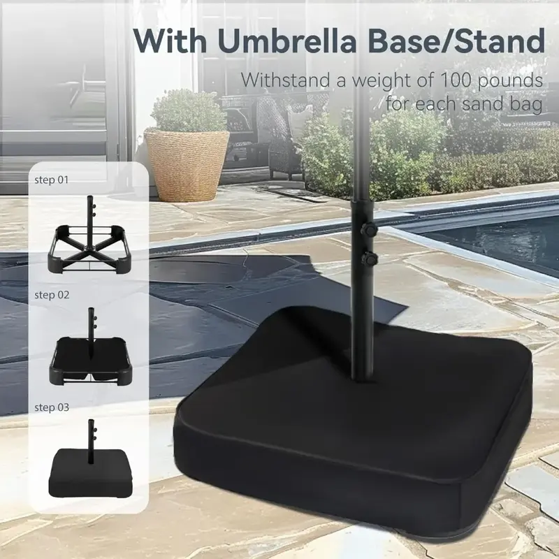 Ombrelloni grandi con Base, ombrellone da esterno rettangolare a doppia faccia per giardino in piscina, ombrelloni da giardino verde menta