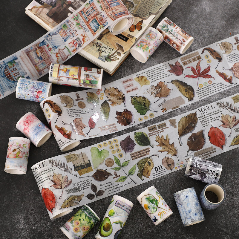 Cinta Washi de decoración de diario de estilo antiguo, 200cm, DIY, lindo álbum de recortes, Collage, estética, paisajismo, cintas de enmascarar, papelería