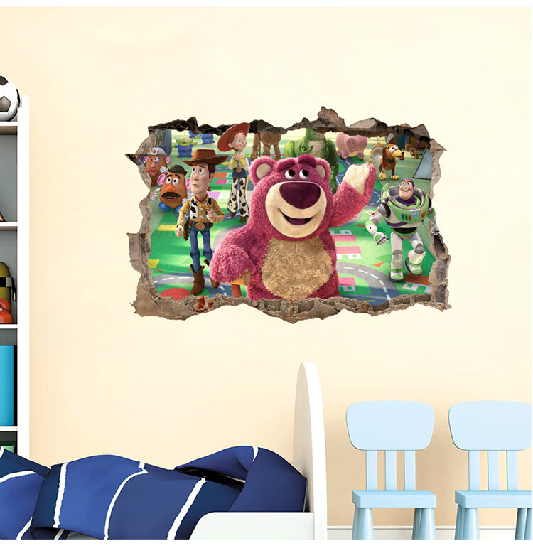 Pegatinas de arte de pared de Toy Story, calcomanía de decoración de vinilo, póster, Mural, papel tapiz extraíble, regalo personalizado para niños