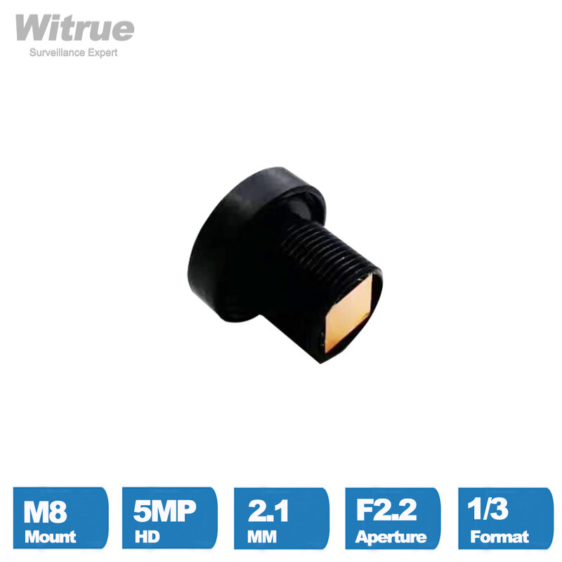 Witrue 2.1mm M8 Lens 1/3 Inch 5MP F2.2 151 Degree with 650nm IR Filter lenses for CCTV Security Camera Wide Angle 151 Degree