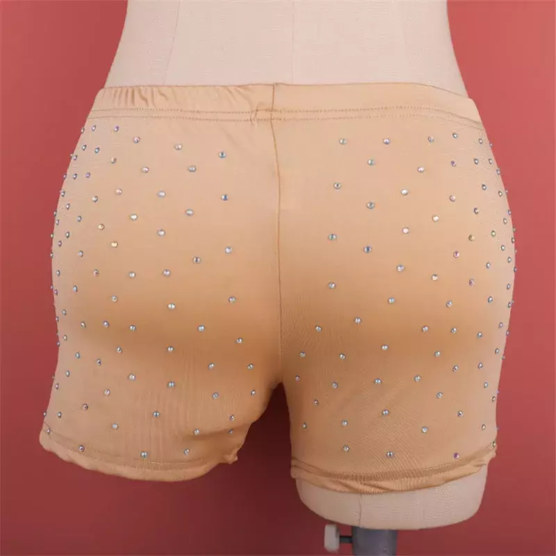 Short Sexy en Strass pour Femme, Pantalon Court de Sécurité pour brevdu Ventre, Sous-Vêtements pour Boîte de Nuit, ix, Culotte de brevdu Ventre