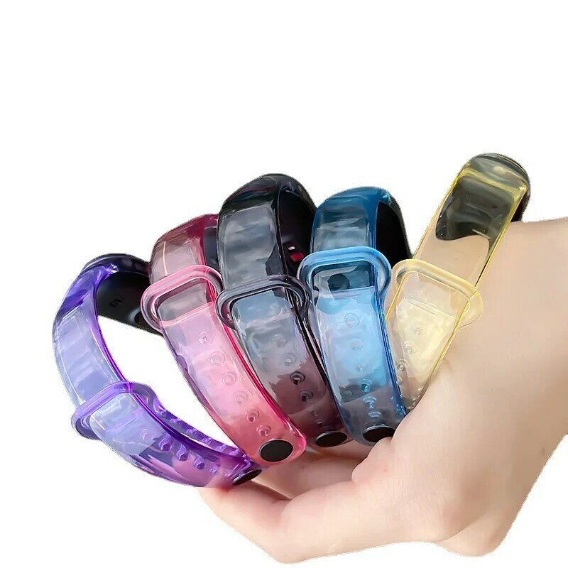 Color Change Strap For Xiaomi Mi band 7 6 5 4 3 Replacement Smart watchband Bracelet for Mi band 6 5 Strap Wristbands Pulseira