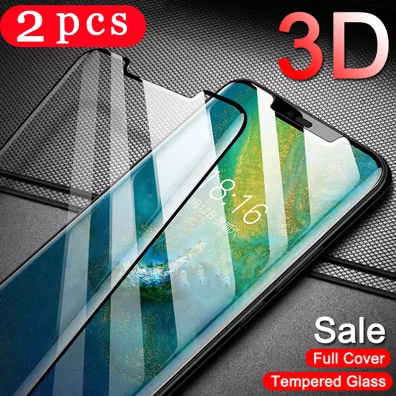 2Pcs full cover 9h hardness tempered glass for huawei mate 30 20 pro 20X 10 lite 9  screen protectors