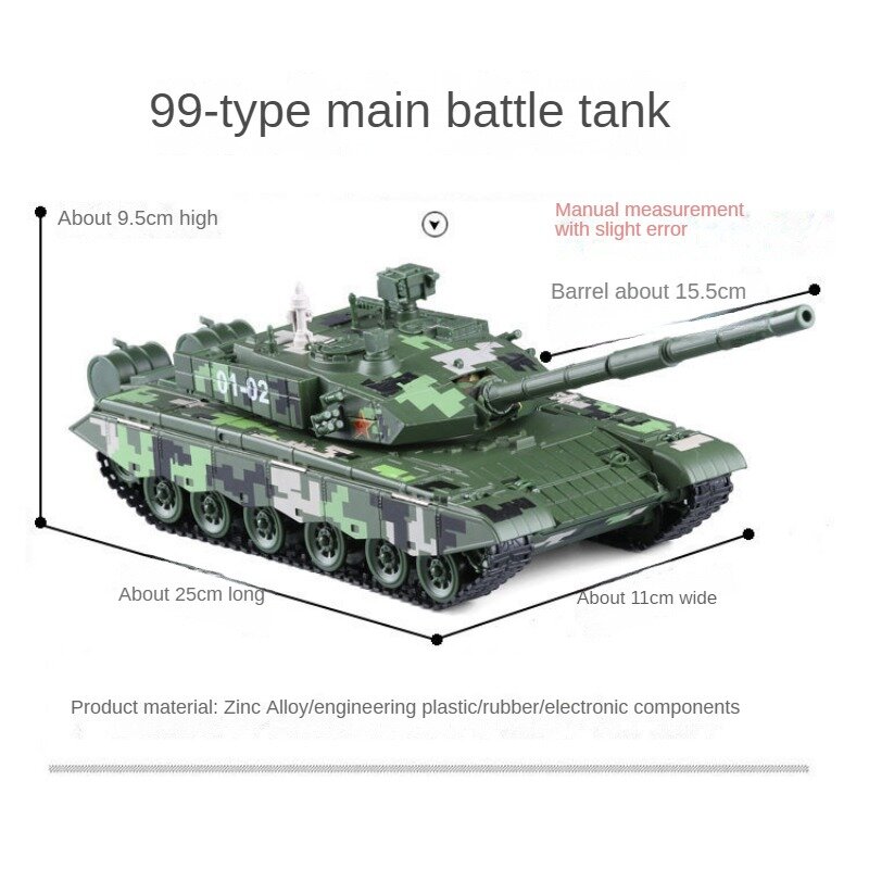 Modelo militar de brinquedo para crianças, veículo blindado de combate principal tanque de batalha, metal presentes, 1:35, tipo 99