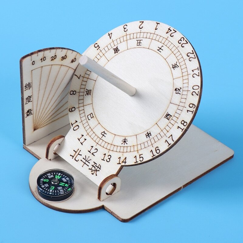 Modelo ecuatorial de madera para la escuela, modelos de reloj DIY, adornos de escritorio, juguete educativo