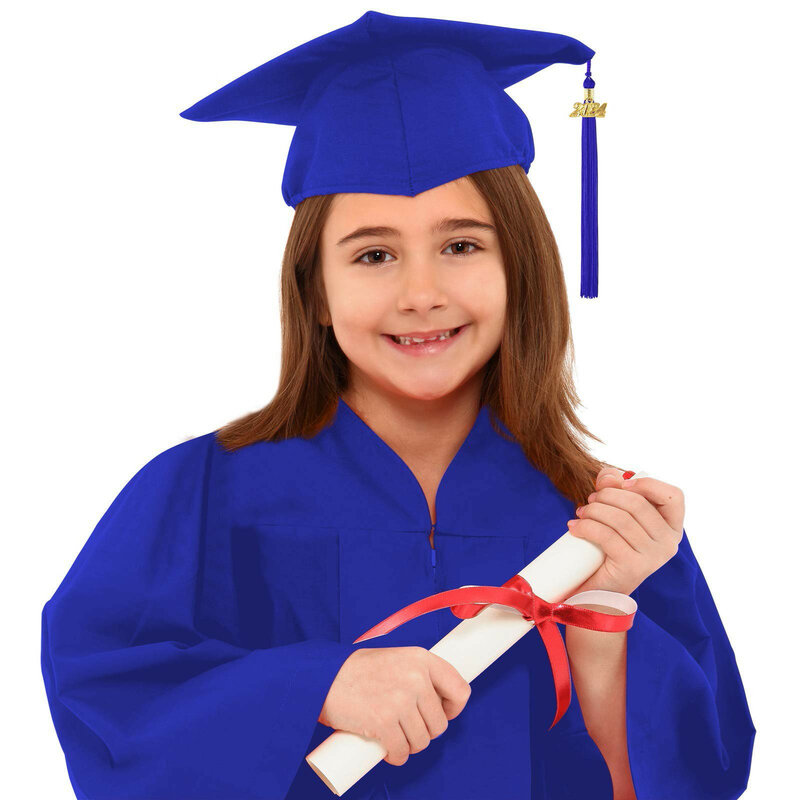 Children's Academic Dress School Uniforms For Kids 2024 Popular Preschool Kindergarten Graduation Gown Shawl Tassel Cap Sets