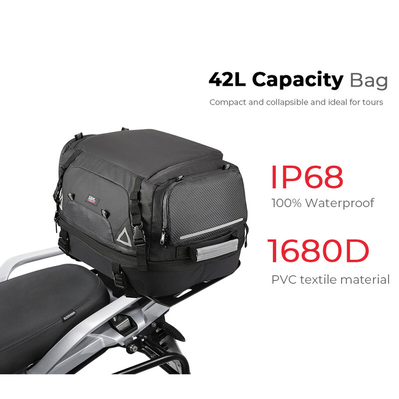 42L Motorcycle Luggage Travel Bag Waterproof Top Case Bags For BMW R1200GS R1250GS R1200GS 1200 GS LC ADV Adventure F800GS 850GS