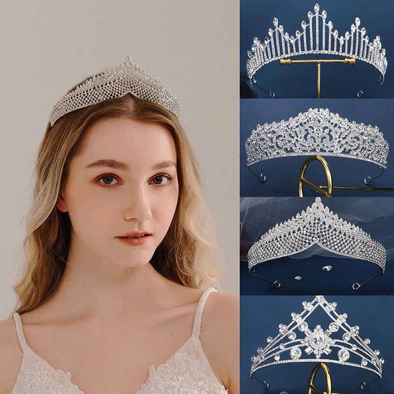 Lusso elegante corona di cristallo accessori per capelli Tiara per le donne festa di compleanno femminile matrimonio Prom corona copricapo accessori