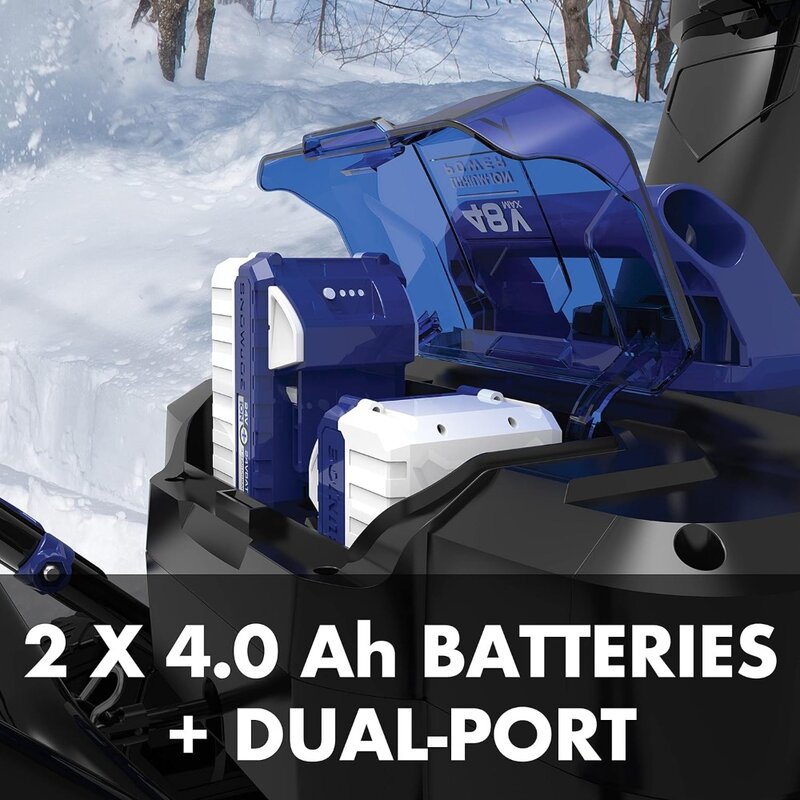 Soplador de nieve inalámbrico 24V-X2-20SB, Kit de 48 de 20 pulgadas, con 2 baterías y cargador de 4,0 Ah de 24 voltios