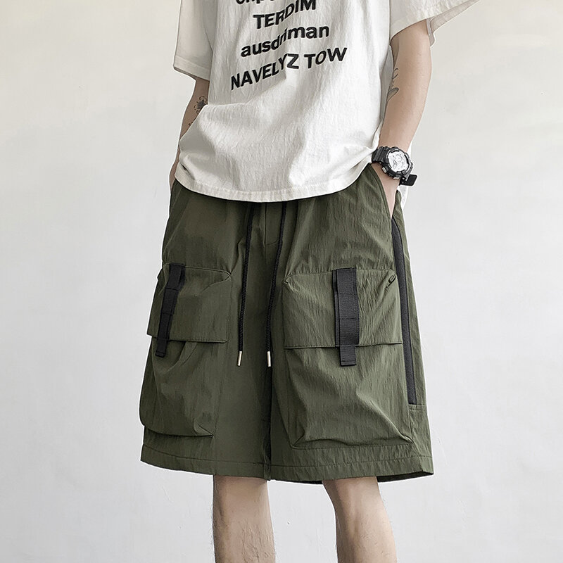Szorty męskie Y2k 2024 spodnie plażowe w stylu Vintage letnie luźne szybkoschnący bawełniany Fitness sportowy szorty Cargo Hip Hop odzież uliczna bawełna