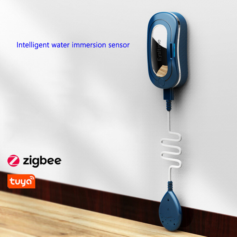 Tuya Oplaadbare Niveaudetector Zigbee Intelligente Waterlekkagesensor Toilet Anti Overloop Water Immersie App Alarmweergave