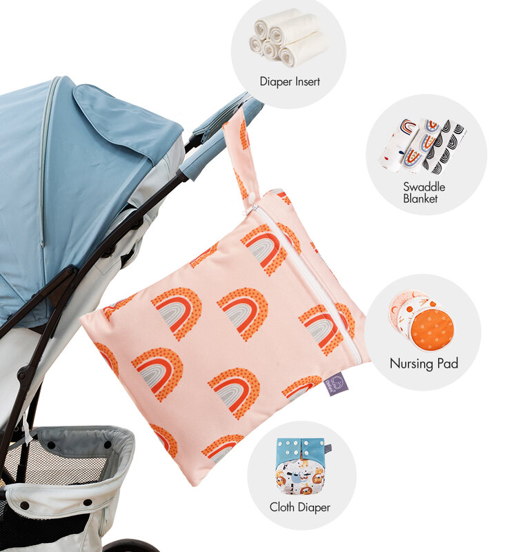 Kangobaby #My Soft Life# 2pcs Set Eco-friendly Washable Baby Blanket Storage Bag Easy Carry Multifunctional Travel Bag