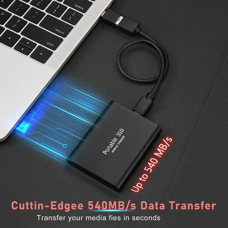 128TB Portable SSD  High Speed USB3.1 Hard Drive M.2 Type-C Interface Storage Disk for PC Laptop Mac