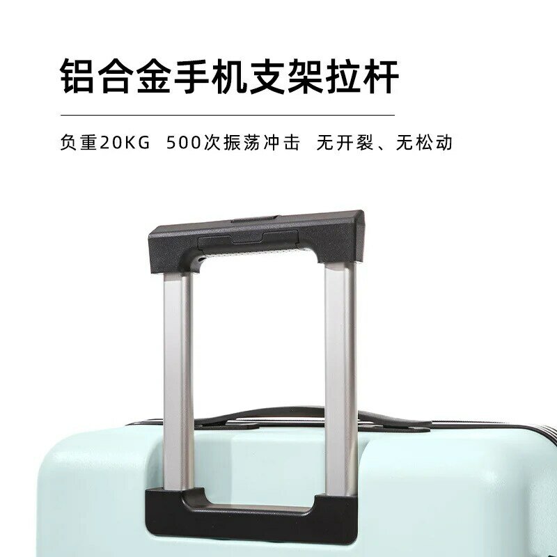 PLUENLI Front Opening Luggage Universal Wheel Password Trolley Case Student Large Capacity Zipper Suitcase