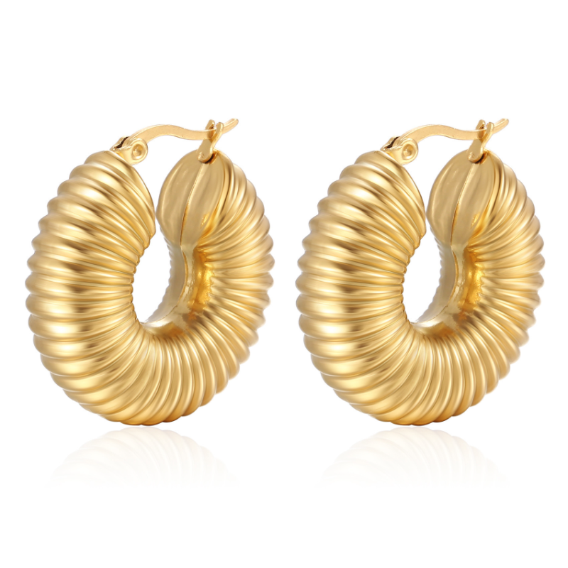 2024 Designer Brand Jewelry Waterproof Ear Cuff Clip On Stainless Steel 18K Gold Plated Water Drop Stud Earrings