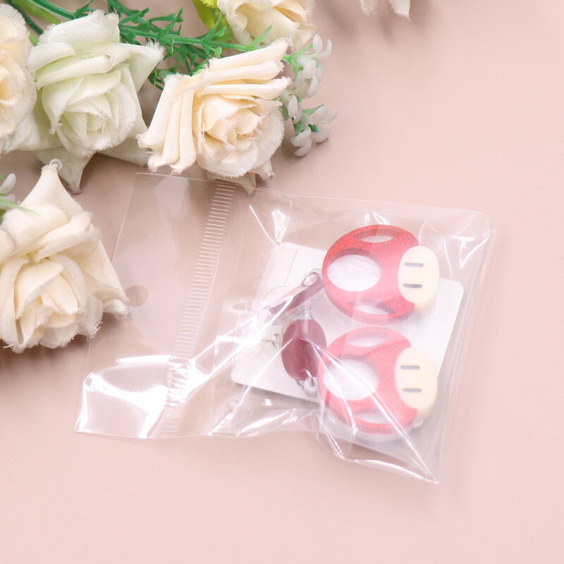 1 Pasang Mode Top CN Drop Mushroom Perhiasan Anting Akrilik Lucu untuk Wanita