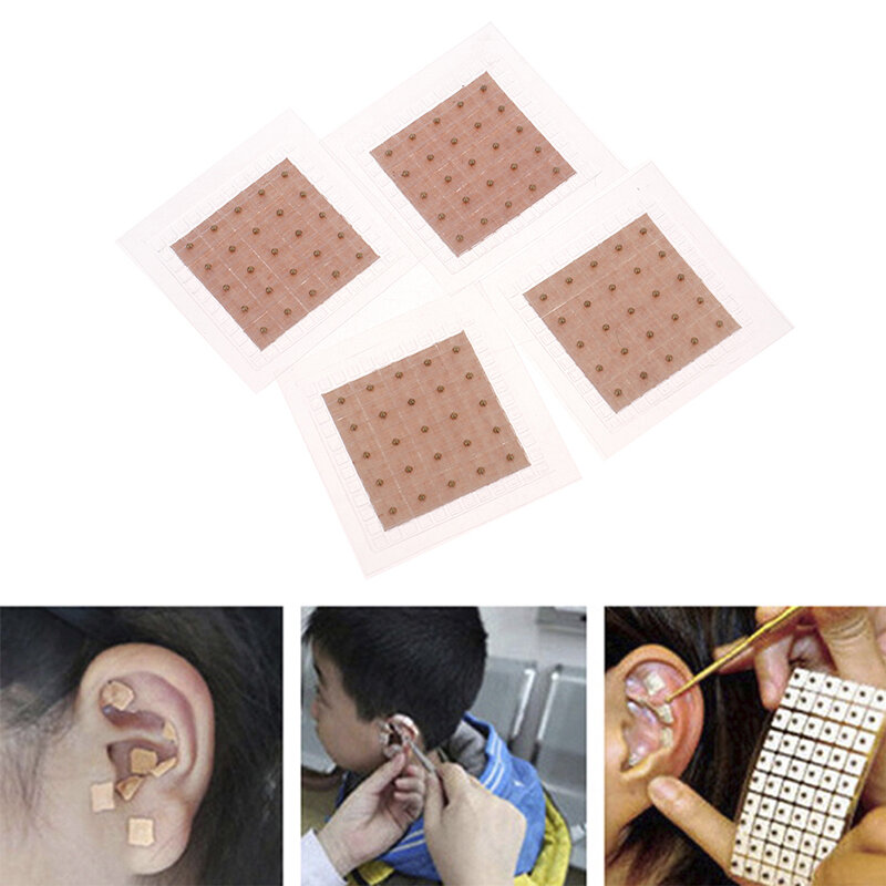 Cuentas magnéticas de acupuntura, pegatinas de acupuntura para oreja, masajeador, 100 piezas