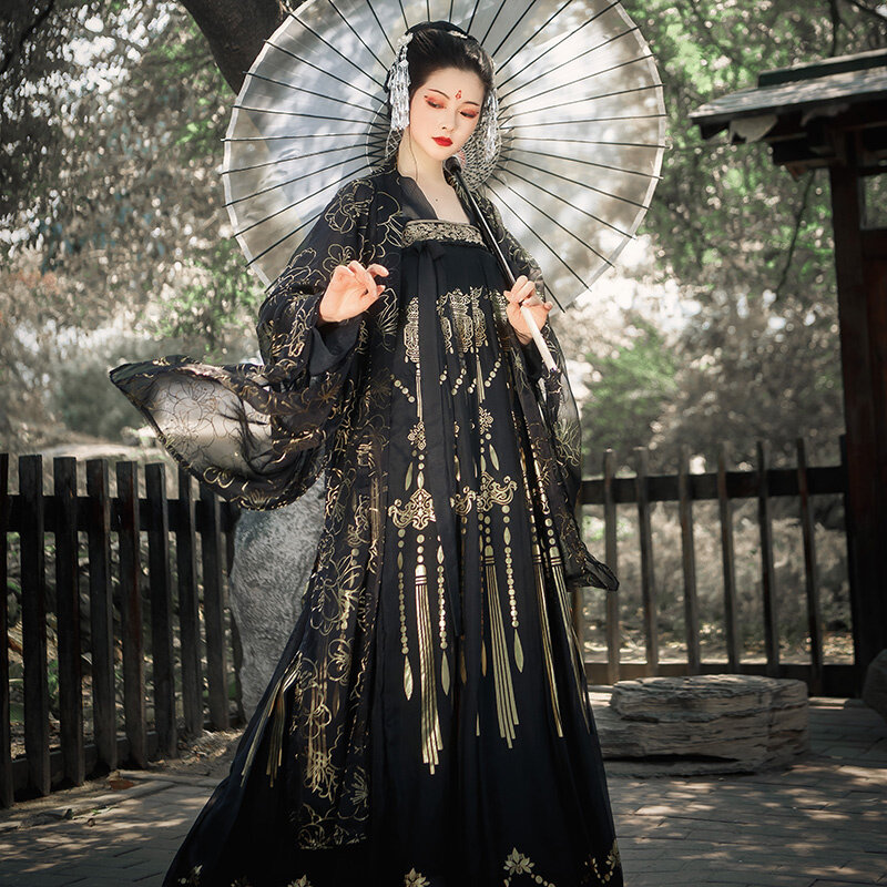 Gaun putri tradisional Cina Hanfu gaun tarian Dinasti Tang elegan wanita gaun putri Oriental Hanfu kuno