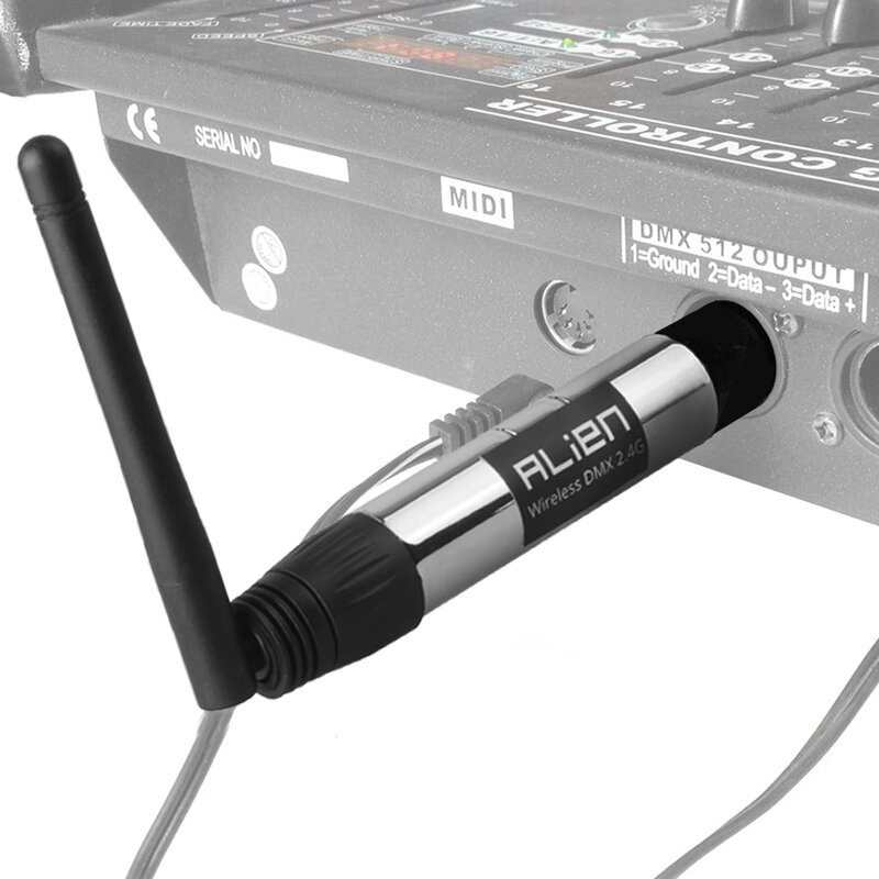 ALIEN Wiederaufladbare 2,4G ISM DMX512 Dfi Wireless Controller Sender Empfänger Gebaut-in Batterie 3 Pin XLR für Bühne laser Licht