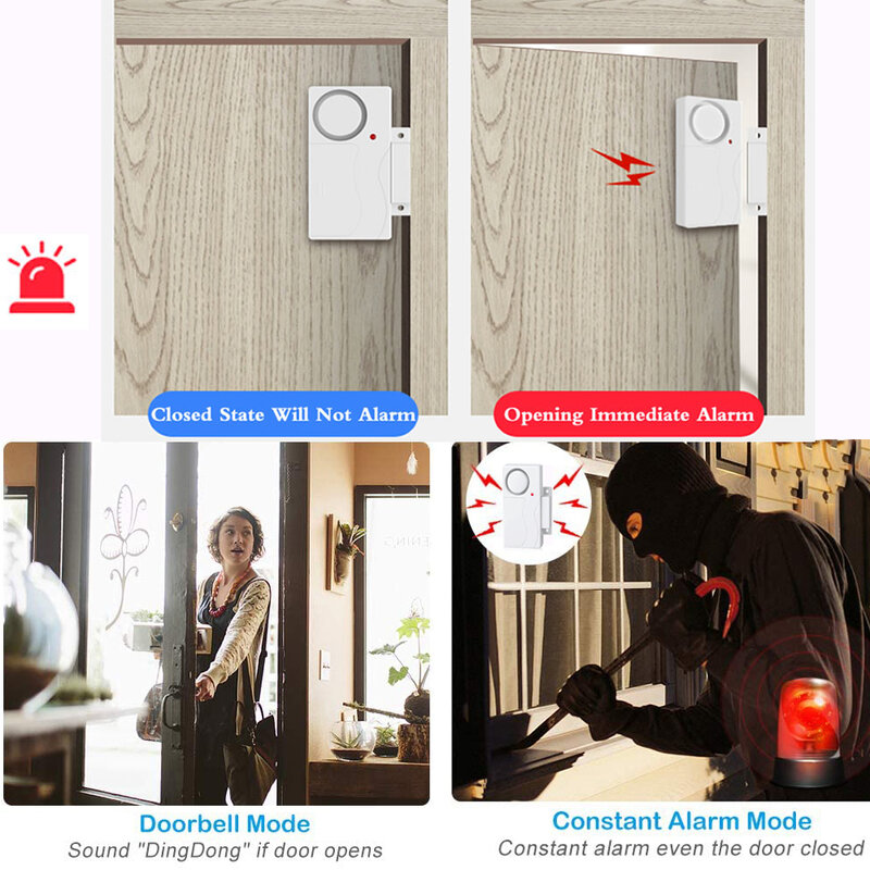 Elecpow-Sensor de alarma antirrobo para puerta y ventana, Kit de sistema de alarma antirrobo, Control remoto inalámbrico, detectores abiertos de puerta de seguridad para el hogar