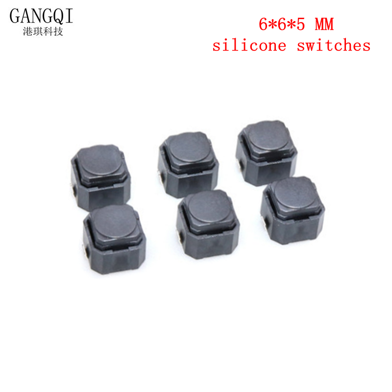 20 buah 6*6*5MM SMD tombol tekan diam saklar mikro saklar Tact switch sakelar silikon 6*6*5mm tombol mobil