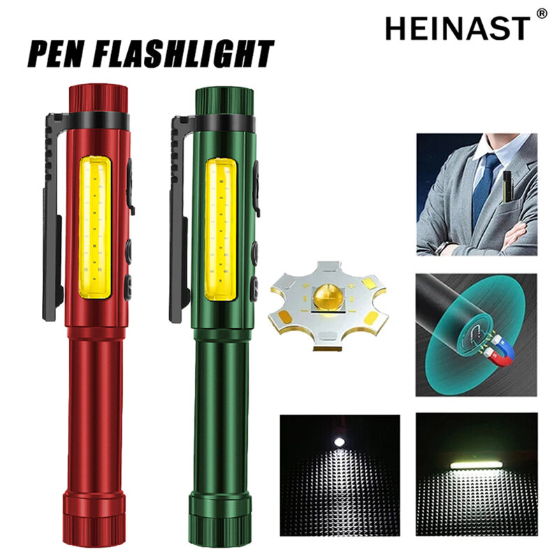 LED Mini Flashlight TYPE-C Charging with 14500 Lithium Battery 1200 Mah Large Capacity Irradiation Long Endurance Lanterna