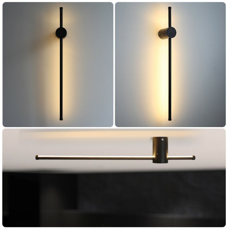 Современная настенная лампа в скандинавском стиле, длинная лампа для гостиной, спальни, прикроватного столика, декоративный светильник для ванной, зеркала, лестницы, минималистичный дизайн, осветительные приборы