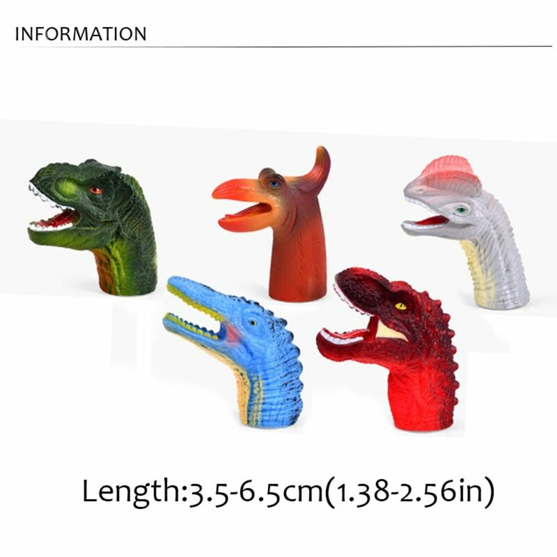Colorido mini animal mão fantoche, brinquedo educativo, segurança dinossauro mordedor, narrando mastigar brinquedos, dedo