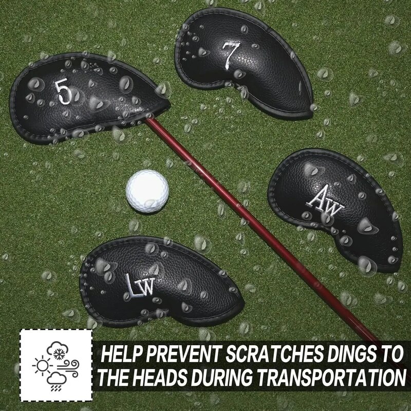 Железная головка для гольфа, набор из 12 предметов, роскошный головной убор из синтетической кожи, Универсальные Металлические клюшки